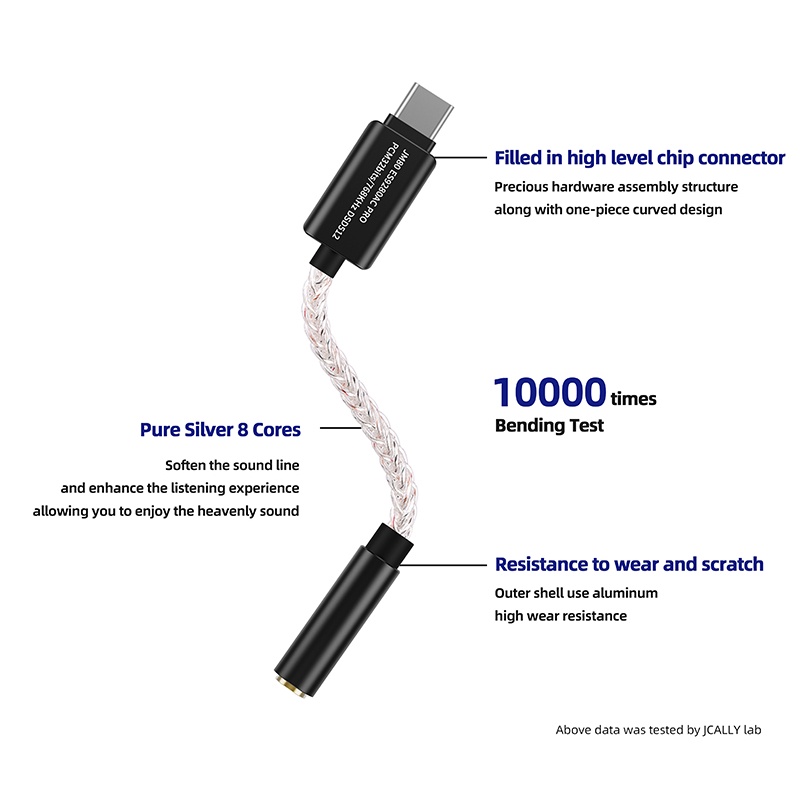 JCALLY JM80 ES9280AC Pro HiRes Audio Dongle 32 bit 768Khz DSD512