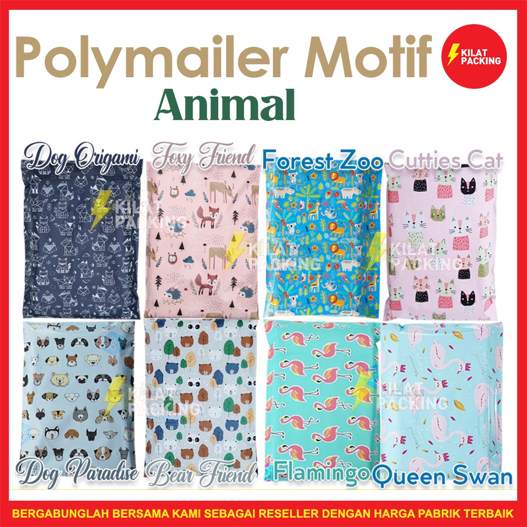 

Plastik Polymailer Amplop Polymailer Motif Animal Plastik Packing Online Bungkus Kado Satuan
