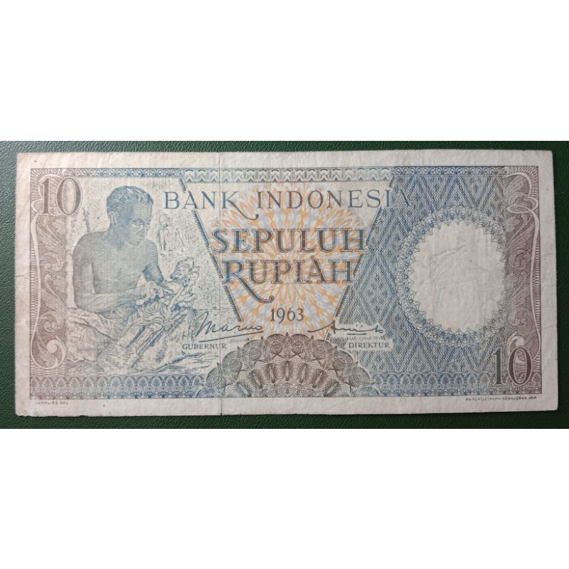 UANGKUNO 10 RUPIAH PEKERJA THN  1963