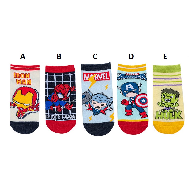 ELFYDO KS23 Kaos Kaki Socks Cowok Laki Laki Superhero Ironman Spiderman Captain America