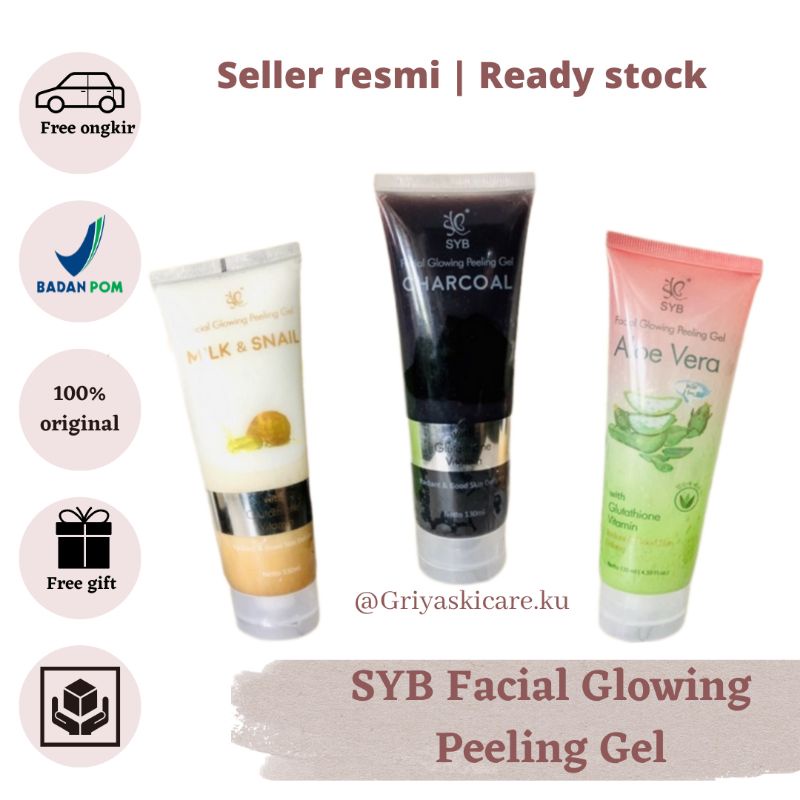 [READY STOCK] SYB Facial Glowing Aloevera Peeling Gel | Peeling gel Milk & snail | Peeling gel BPOM 