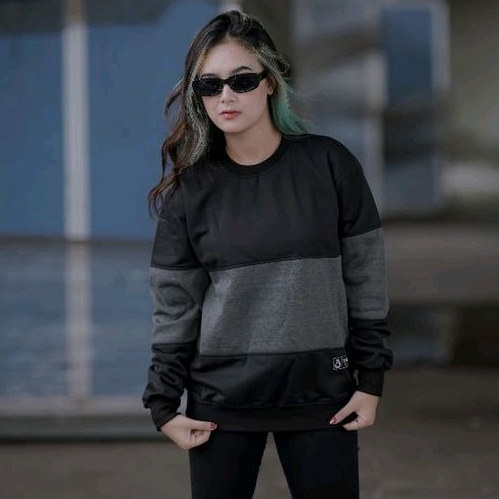 Sweater Crewneck kombinasi BRCO Sweater Crewneck Terlaris Quality Distro