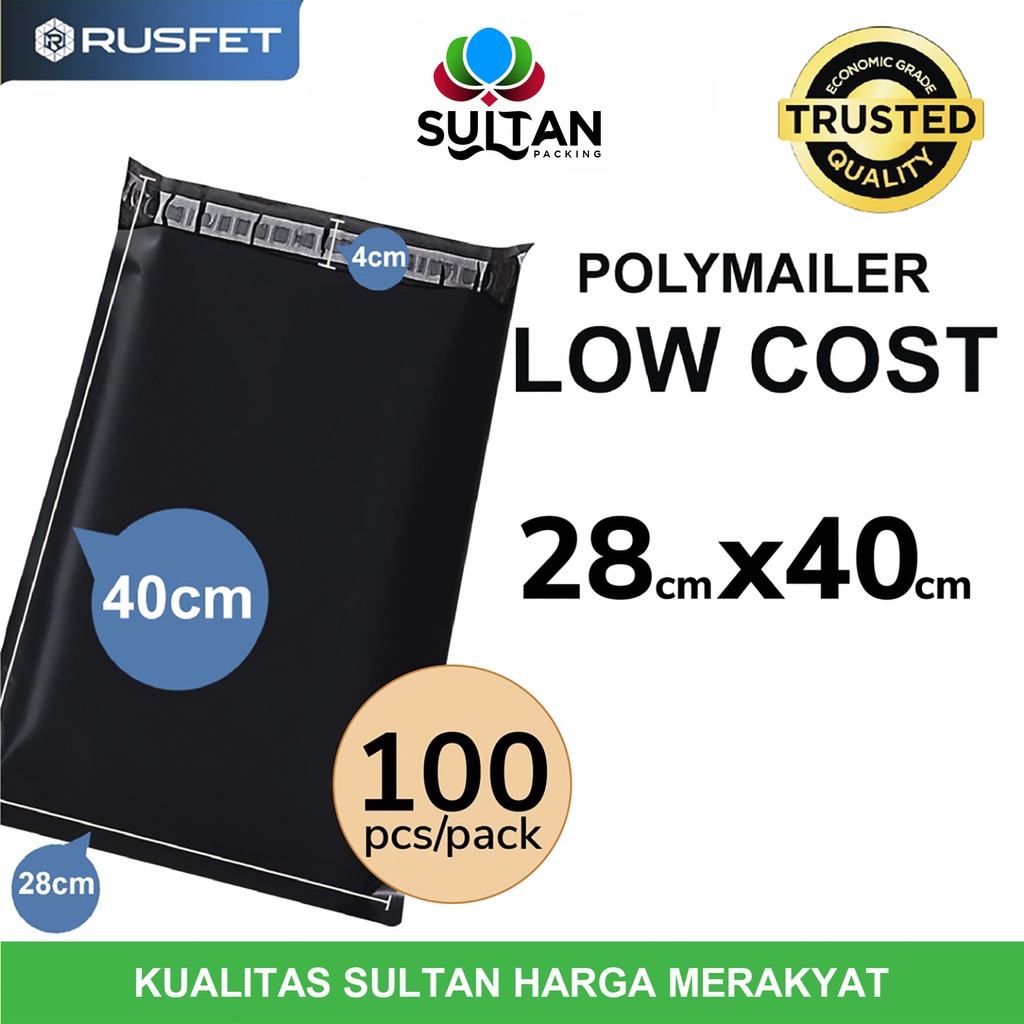 

Plastik Polymailer PACK LOW COST Amplop Polimailer HITAM 28x40 RUSFET