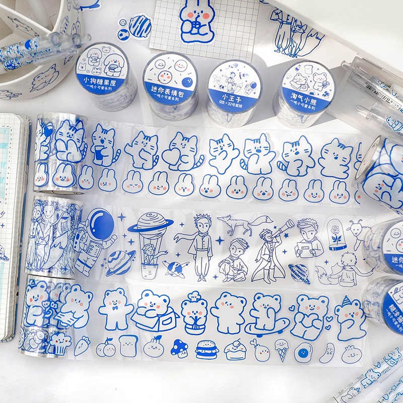 

Sticker Roll Blue & White Emoticon