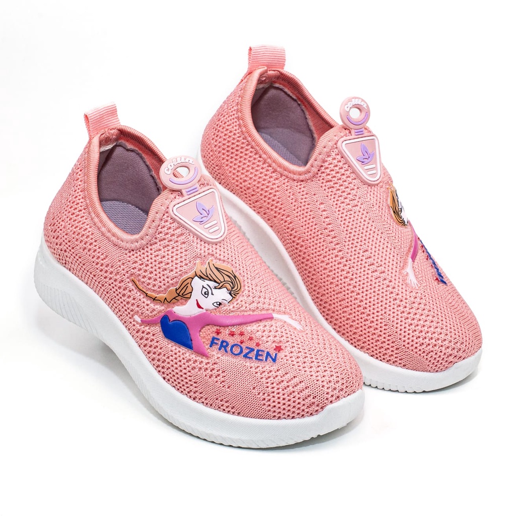 Sneakers Slip On Anak Anak Tanggung Tanpa Tali Motif Frozen E101