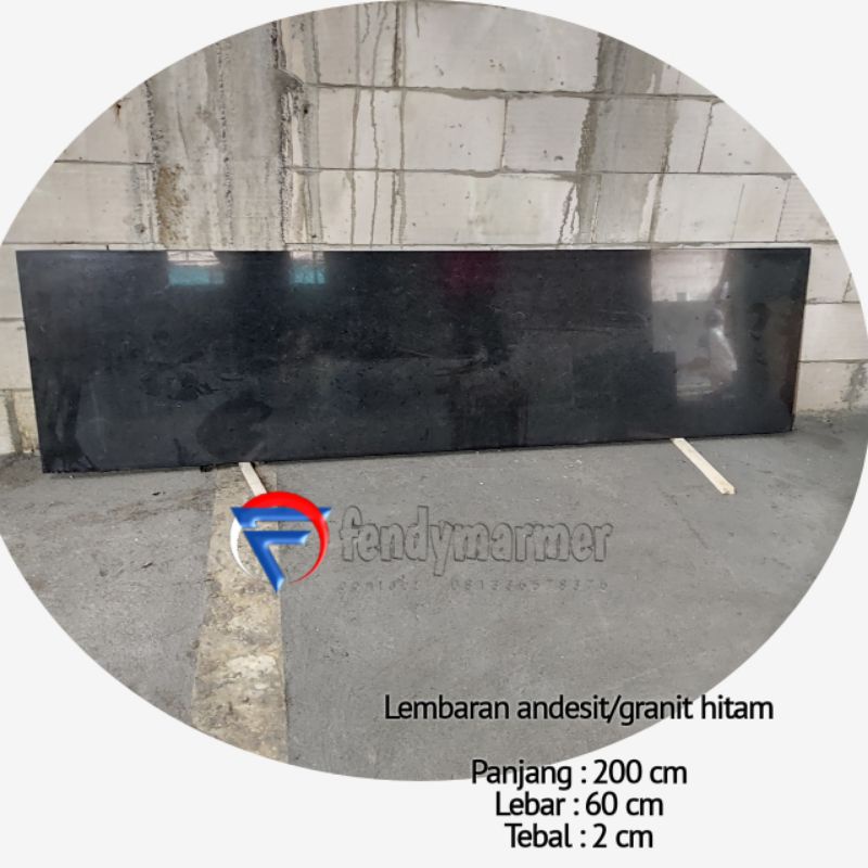 Granit hitam siku poles bahan Lembaran batu asli granit hitam kilap 200x60