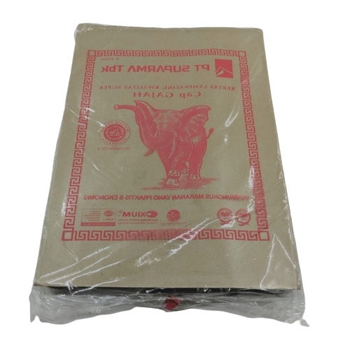 Kertas nasi coklat besar  isi 250 lembar cap gajah / kertas bungkus nasi coklat