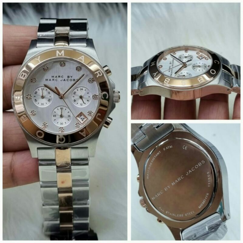 Jam Tangan Wanita Marc Jacobs Crono Batre Stainless Kualitas Original