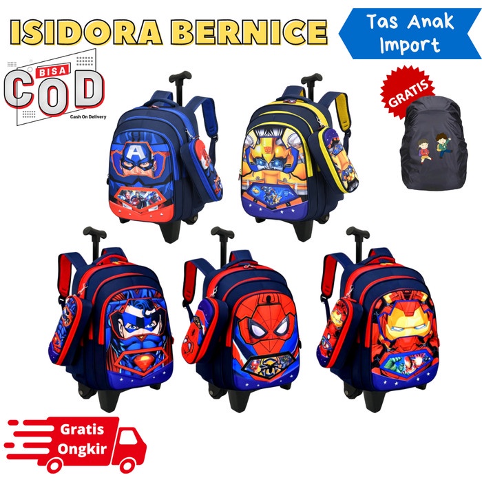 Tas Koper Trolley Tas Koper Sekolah Sd Anak Laki Laki Superhero