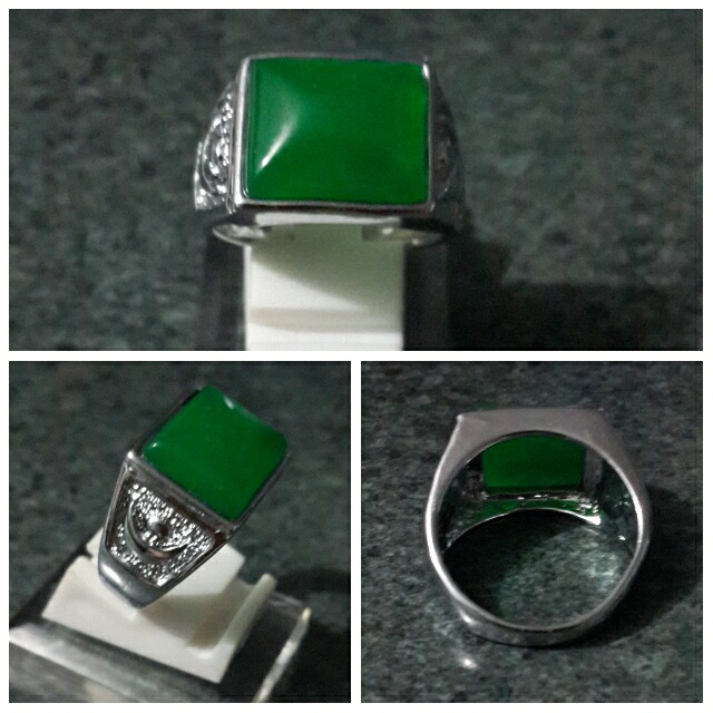 Cincin pria batu giok pentagon cina