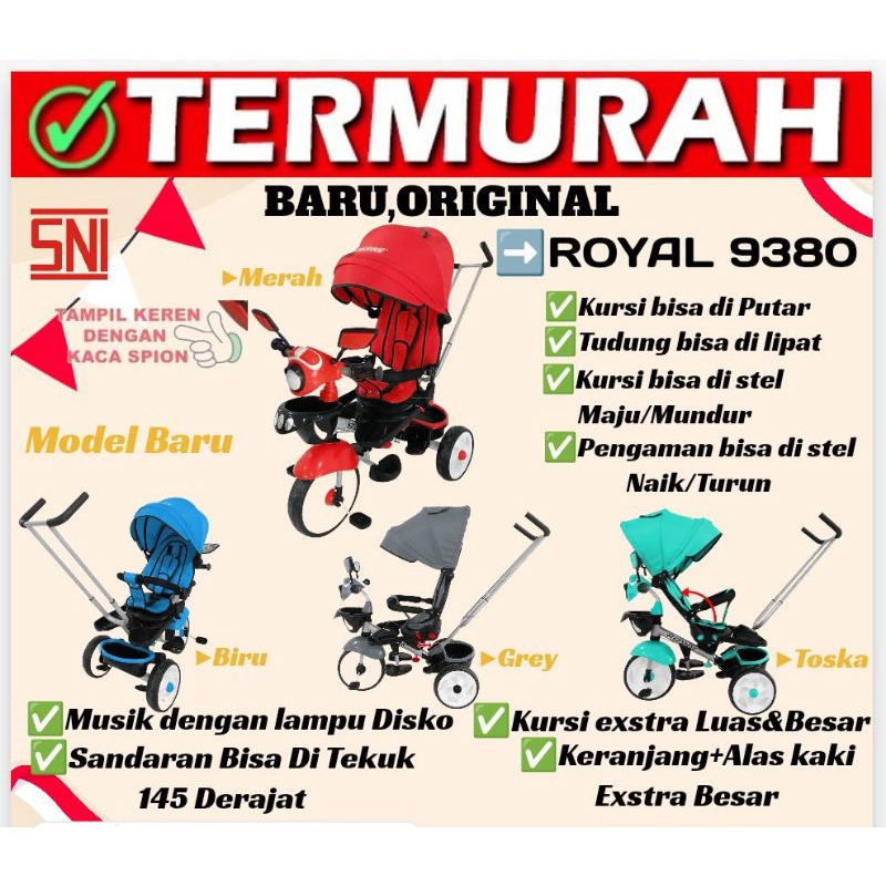 [EKA JAYA SEPEDA] Toko sepeda dst sepeda roda 3 anak royal 9380, Royal 9180,Royal 8580,Royal 8380