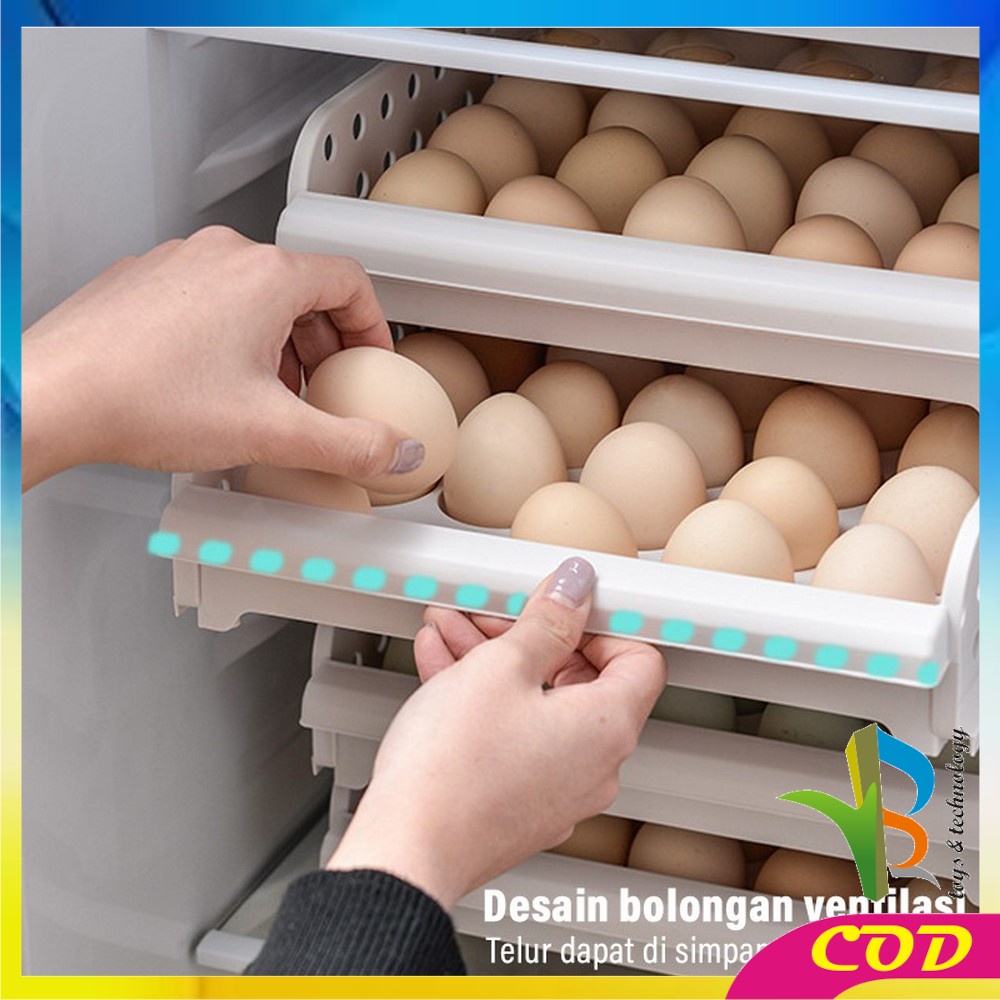 RB-C201 Rak Telur Egg Storage Box Organizer Kotak Telur Tempat Penyimpanan Telor 30 Sekat Impor