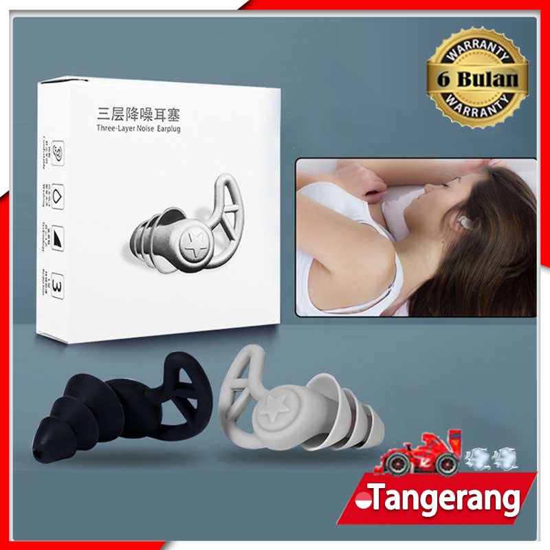 Penyumbat Telinga 3 Layers Earplugs Silicone Earplugs Noise Reduction Sleeping Earplugs Tidur Peredam Suara Nyaman