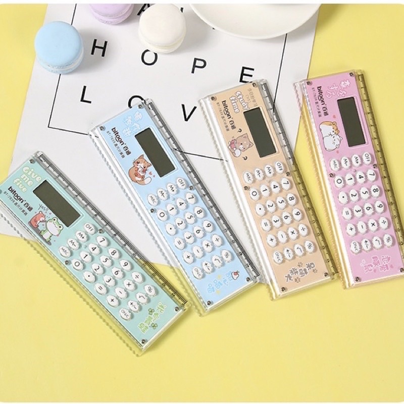 mini calculator ruler penggaris kalkultor imut