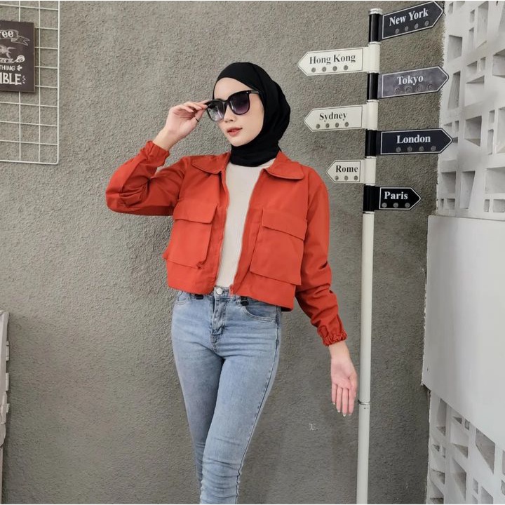 Sweater Jacket AUREL BIG POCKET Atasan Wanita Oversize Kardigan Bersaku Kekinian Fashion Korean