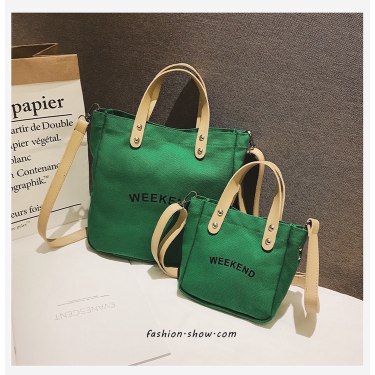 NAOMI - READY 6 WARNA 2 SIZE - Tote Bag Import Reyna Canvas Bag Weekend Tas Wanita Tas Anak casual Kanvas selempang Terbaru Fashion Bag Weekend Santai Pasar Keren Modern Simple Daily Harian Colourful Colour