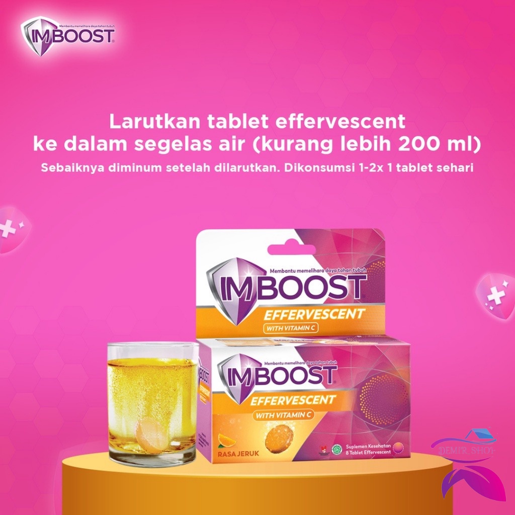 Imboost Effervescent Rasa Jeruk 8 Tablet Suplemen Daya Tahan Tubuh