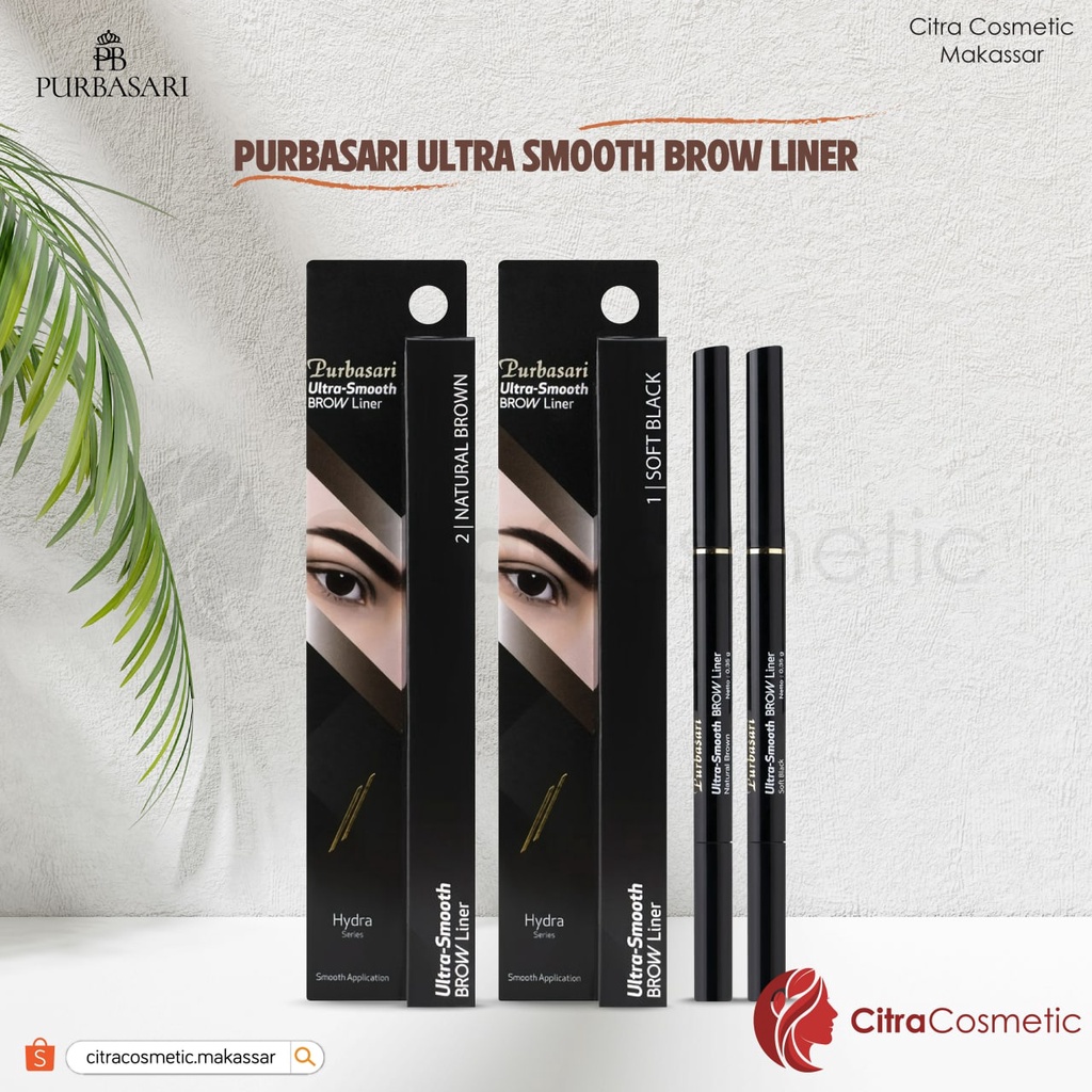 Purbasari Ultra Smooth Brow Liner Soft Black | Natural Brown