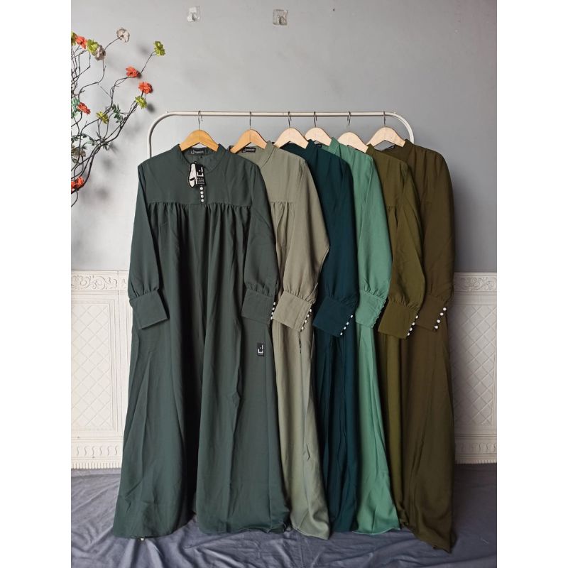 GAMIS YORIS RAISAH DRESS BY ANNASIHAH ld.105 pb.142/COD/Abaya kancing/Bumil Friendly