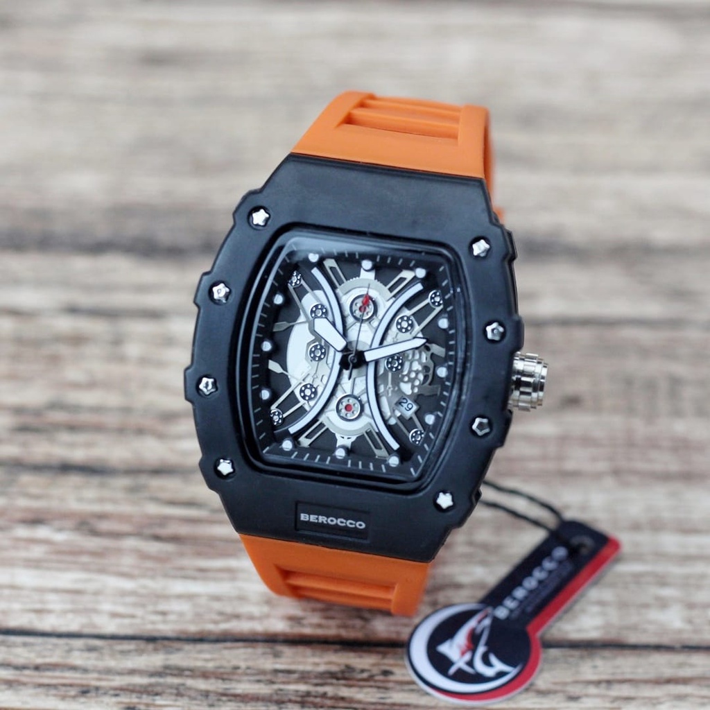 BISA COD! Jam Tangan Pria Cowok BEROCCO Tanggal Aktif Fashion Import Murah Mewah BONUS BATERAI CADANGAN!