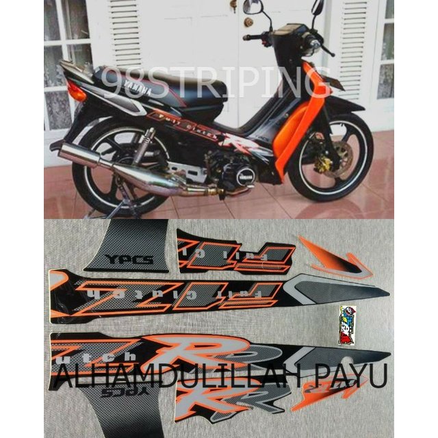 STRIPING FIZ R FIZR 2001 2002 HITAM ORANGE OREN  SILVER FULL CLUTCH POLET