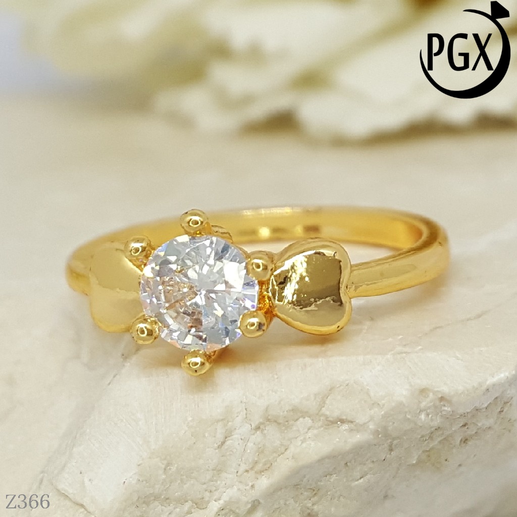 PGX Cincin Xuping Wanita Aksesoris Fashion Perhiasan Lapis Emas Premium - Z366