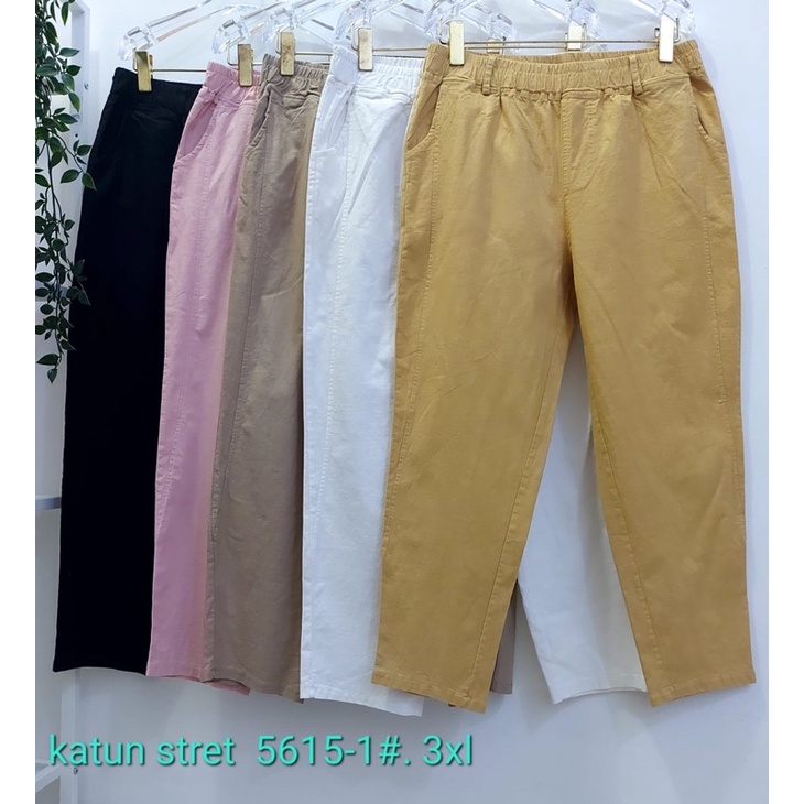 celana jogger wanita katun bangkok stretch import size 3XL,5XL &amp; 7XL