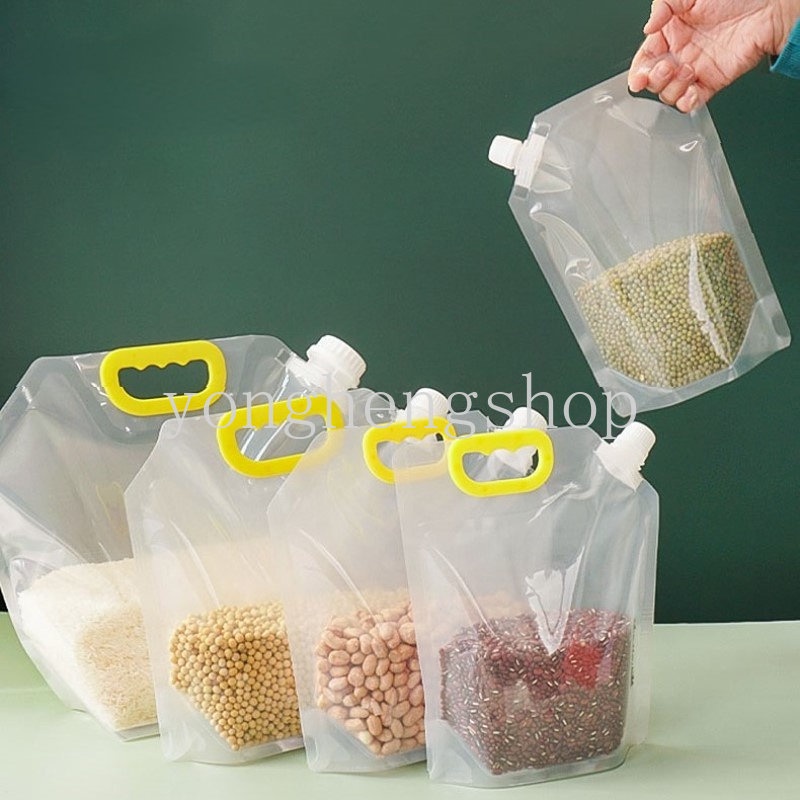 Kantong Segel Penyimpanan Makanan Gandum / Sereal / Beras / Kacang Portable Reusable Anti Serangga / Lembab