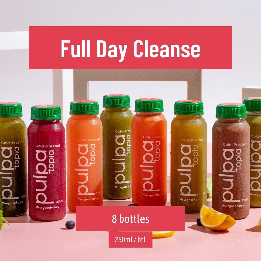 

PAKET DETOX Cold Pressed Juice Full-Day Cleanse with Almond Milk - Juice Cleanse - Jus Sehat - Diet Detox Pulpatopia
