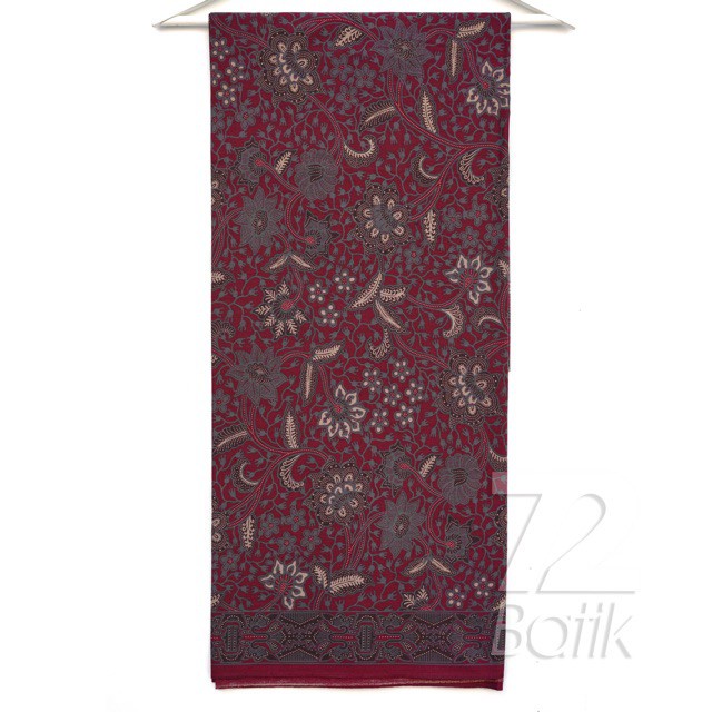 KEMEJA BATIK PRIA Lengan Pendek Premium Kembang Setaman Merah Maroon 722665 Cap 72 - Baju Kemeja Atasan Pakaian Setelan Batik Pria Cowok Laki Laki Remaja Keluarga Kantor Lengan Panjang Modern Slimfit Slim Fit Premium Kekinian