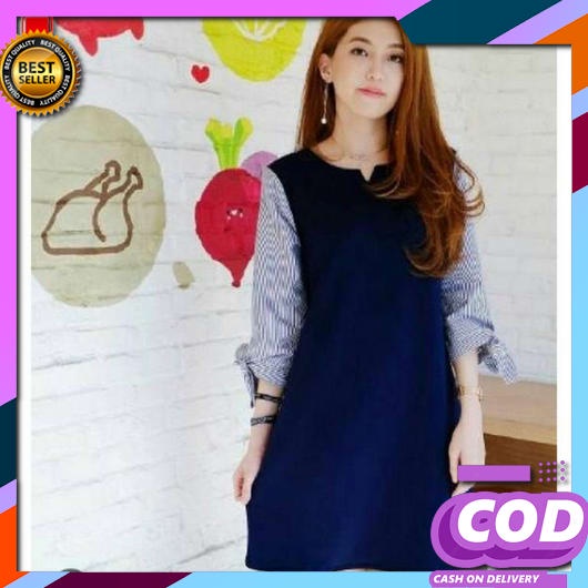 Dres Pendek Seksi Wanita Korea Style Gaun Natal Kristen Tunik Kekinian Midi Rayon Brokat Pesta Natal