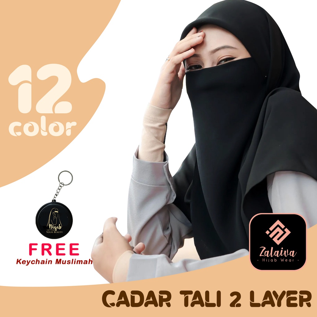 Cadar Tali Niqab 2 Layer Tanpa Jahitan Bawah Mata Nikab Niqob Ceruty Babydoll