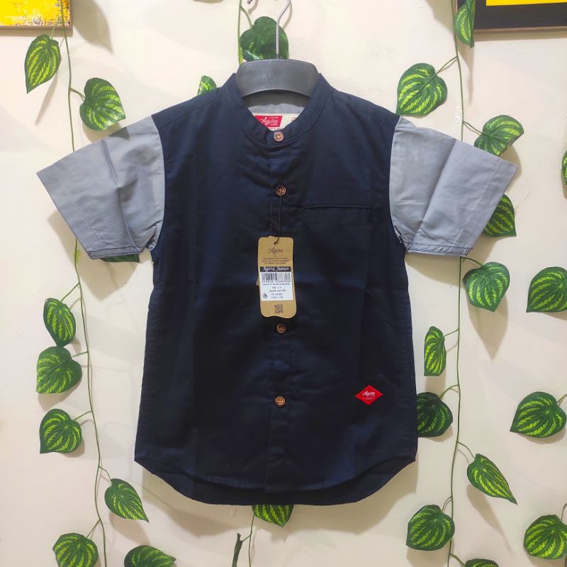 BAJU KEMEJA KOK KEMKO ANAK LENGAN PENDEK KOMBINAS COTTON TWILLI ORIGINAL AGERA JUNIOR 3