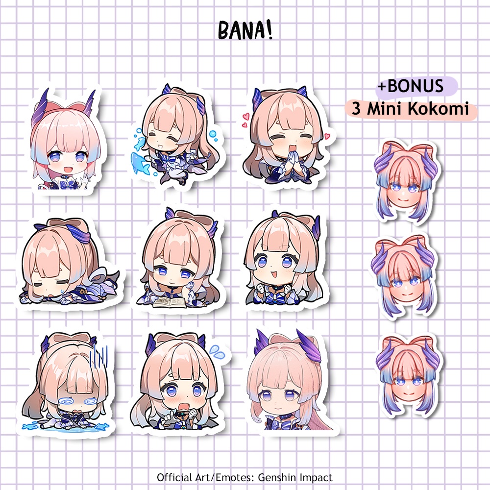 

SANGONOMIYA KOKOMI STIKER SATU PAKET Genshin Impact Stiker Vinyl Waterproof | BANA