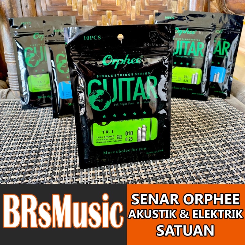 Senar Gitar Akustik dan Elektrik Orphee Satuan TX1 RX1 RX2