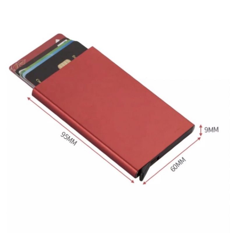 Card Holder Dompet Kartu Auto Pop Up Wadah Kartu ATM Premium RFID Card Holder