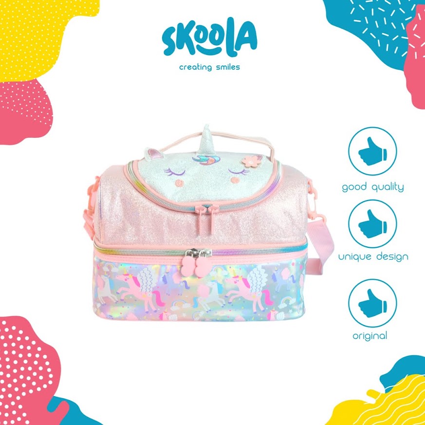 Skoola Tas Bekal Lunch Bag Box Tempat Makan Anak Perempuan Unicorn Mermaid Cat - Dosi