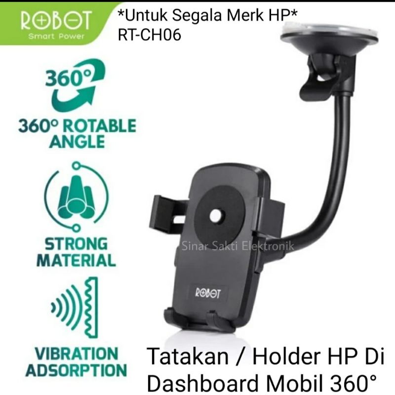 Robot RT-CH06 Car Phone Holder Mobil Tatakan Tempat Dudukan HP di Dashboard Mobil Murah