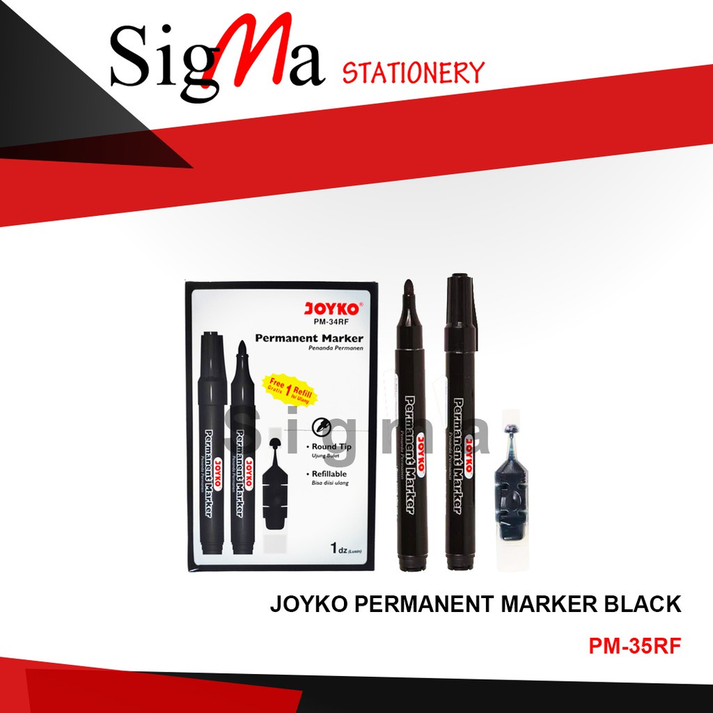 

Spidol Permanen Hitam JOYKO Bonus Refill PM-34RF