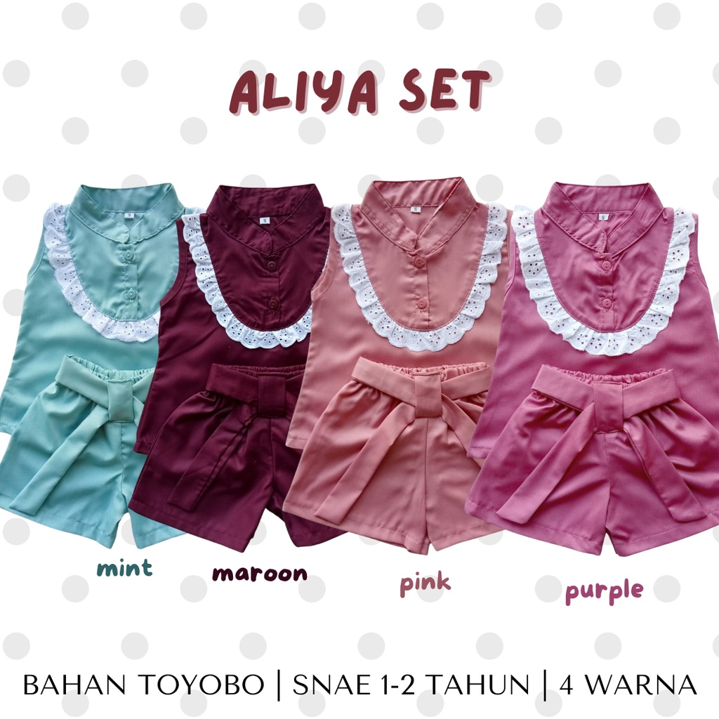 ALIYA SET setelan anak perempuan 1 2 3 tahun setelan fashion baby fahsion baju anak perempuan balita