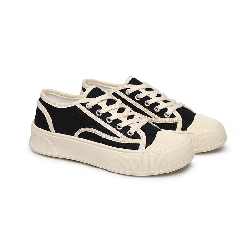 [GROSIR][COD] SEVEN_DAY SEPATU KANVAS WANITA KOREA IMPORT CASUAL SPORT SHOES HITAM FQ-58