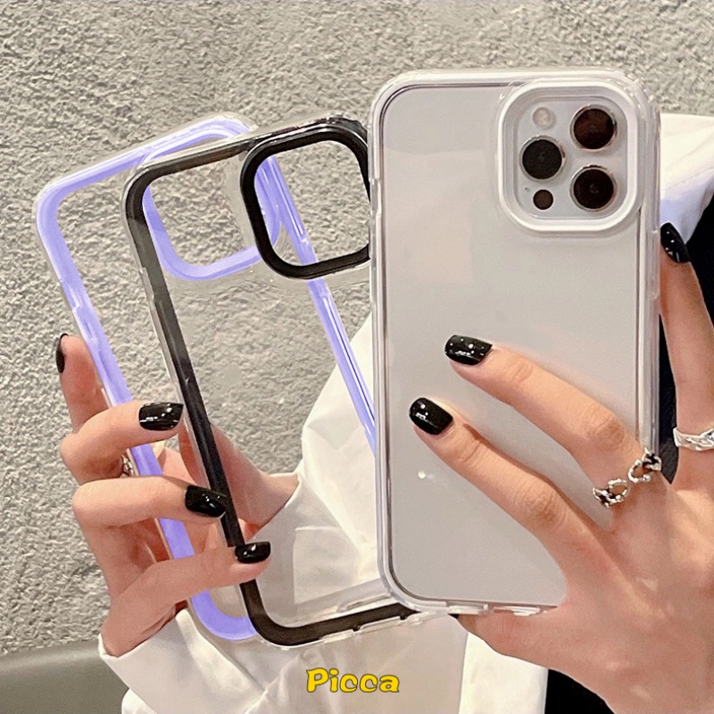 Casing Transparan Macaron Simple 3-in-1 Redmi 9 10 10C 9A 9T 9C NFC 10A PO CO M3 X3 Pro Redmi Note8 9 Note 10 Note 11 Pro Note10s Note 10 Pro Max Plus Protect Shockproof Cover