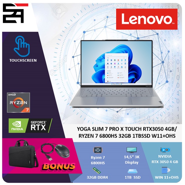 Lenovo Yoga Slim 7 Pro X Touch RTX3050-4GB Ryzen 7 6800HS CREATOR 32GB 1TB SSD W11+OHS 14.5 inchi 3K 120HZ IPS