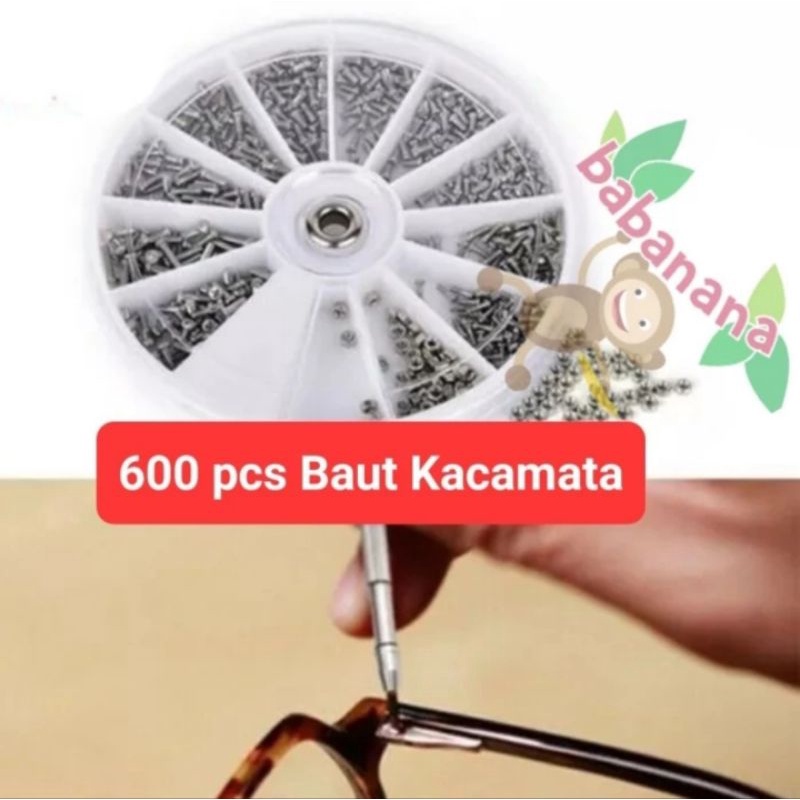 600pcs stainless bolt screw glasses baut kacamata jam sekrup mur skrup