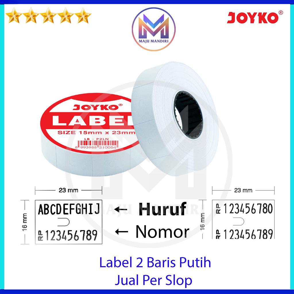 

Kertas Label Rol Joyko 2 Baris P2LN / Refill Price Labels 2 Line For mx6600 / isi ulang stiker labbel alat mx-6600