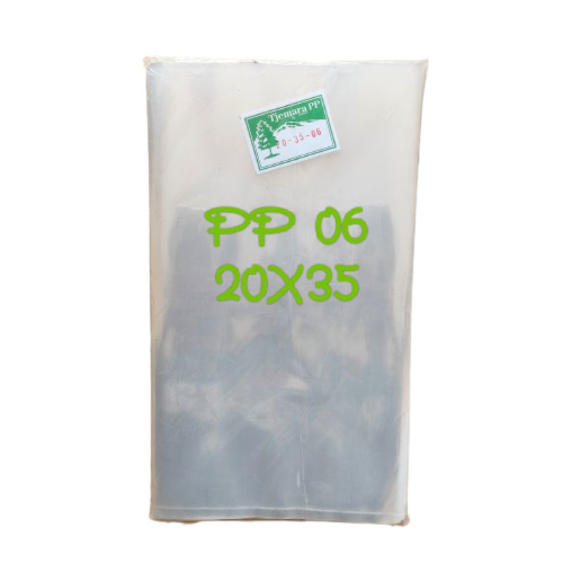 plastik PP 06 cap tjemara ukuran20X35 500gram