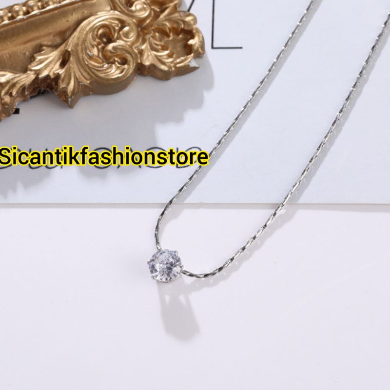 Kalung Titanium Nagita Slavinaa Terlaris Liontin Perak Silver 925 Trending Fashion Style Wanita Anti Karat Selamanya  Terlaris Terbaru