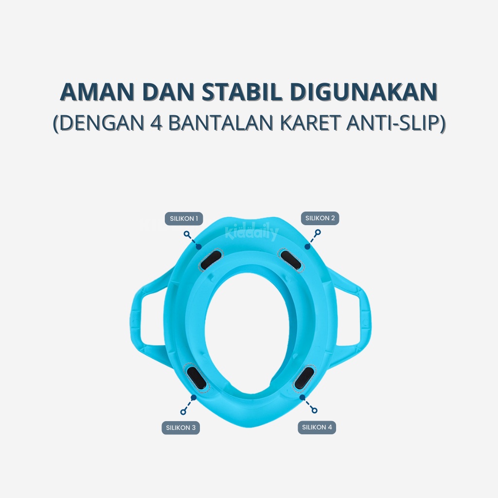 DUDUKAN TOILET ANAK DENGAN PEGANGAN TOILET DUDUK LEMBUT POTTY TRAINING SEAT UNTUK1-8 TAHUN BABY POTTY ANAK POTTY TOILET TRAINING POTTY SEAT CLOSET DUDUK ANAK PISPOT ANAK