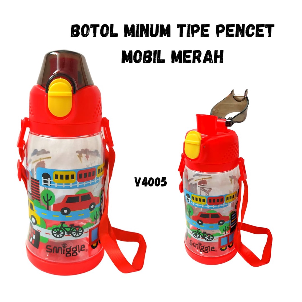 Botol Minum Anak SMIGL Karakter Tali Panjang 450ml BPA V-4005