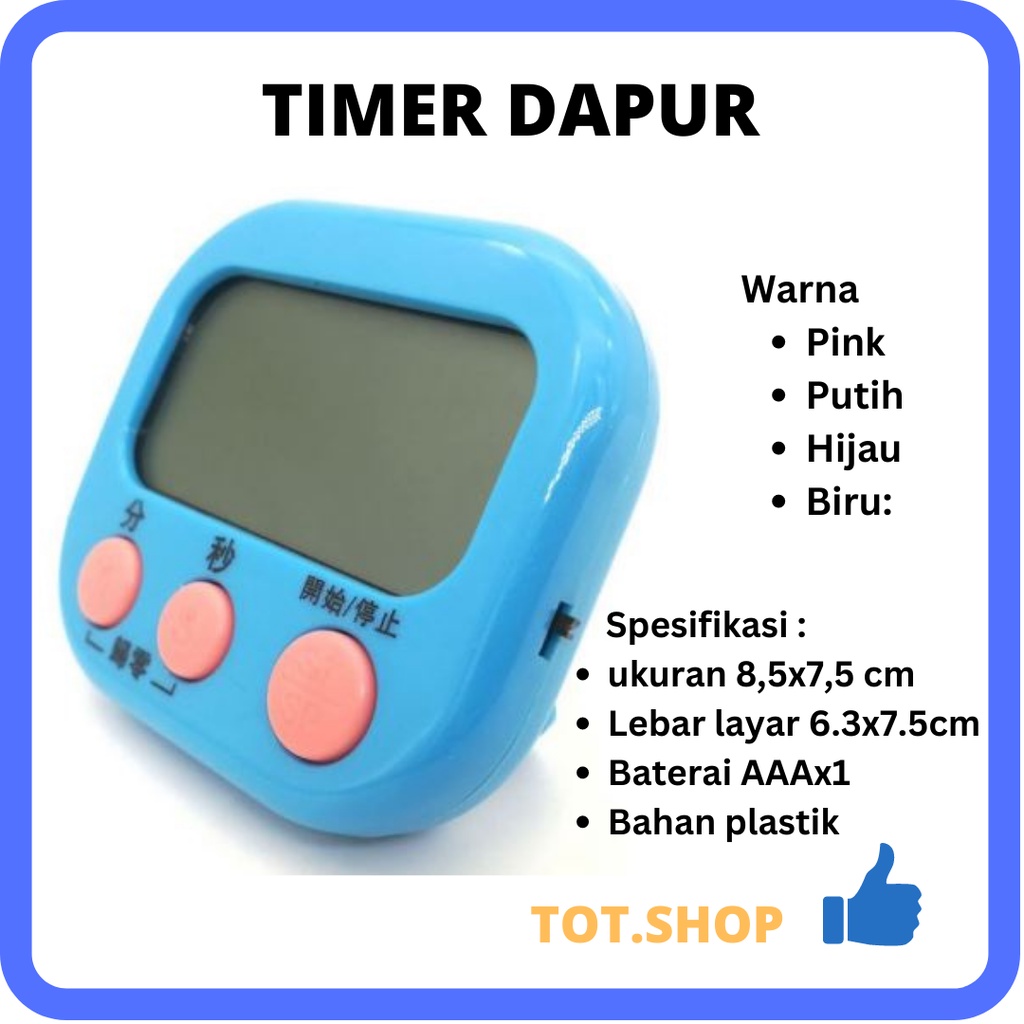 Jual BESAR Digital Kitchen Timer & Stopwatch Alarm Masak Dapur Roti